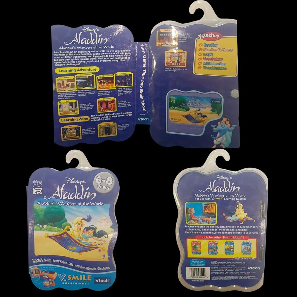 NEW Vtech Smartridge Aladdin's Wonders of the World Cartridge V Smile Disney